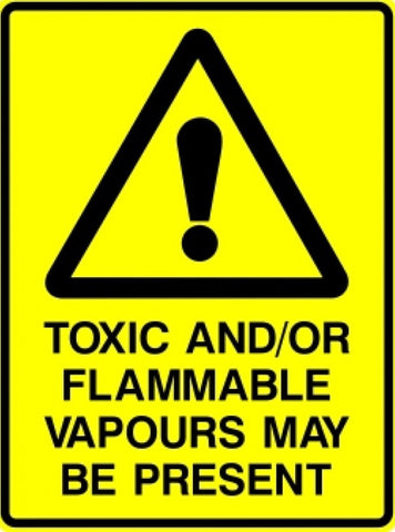 Toxic Vapour Warning Sticker